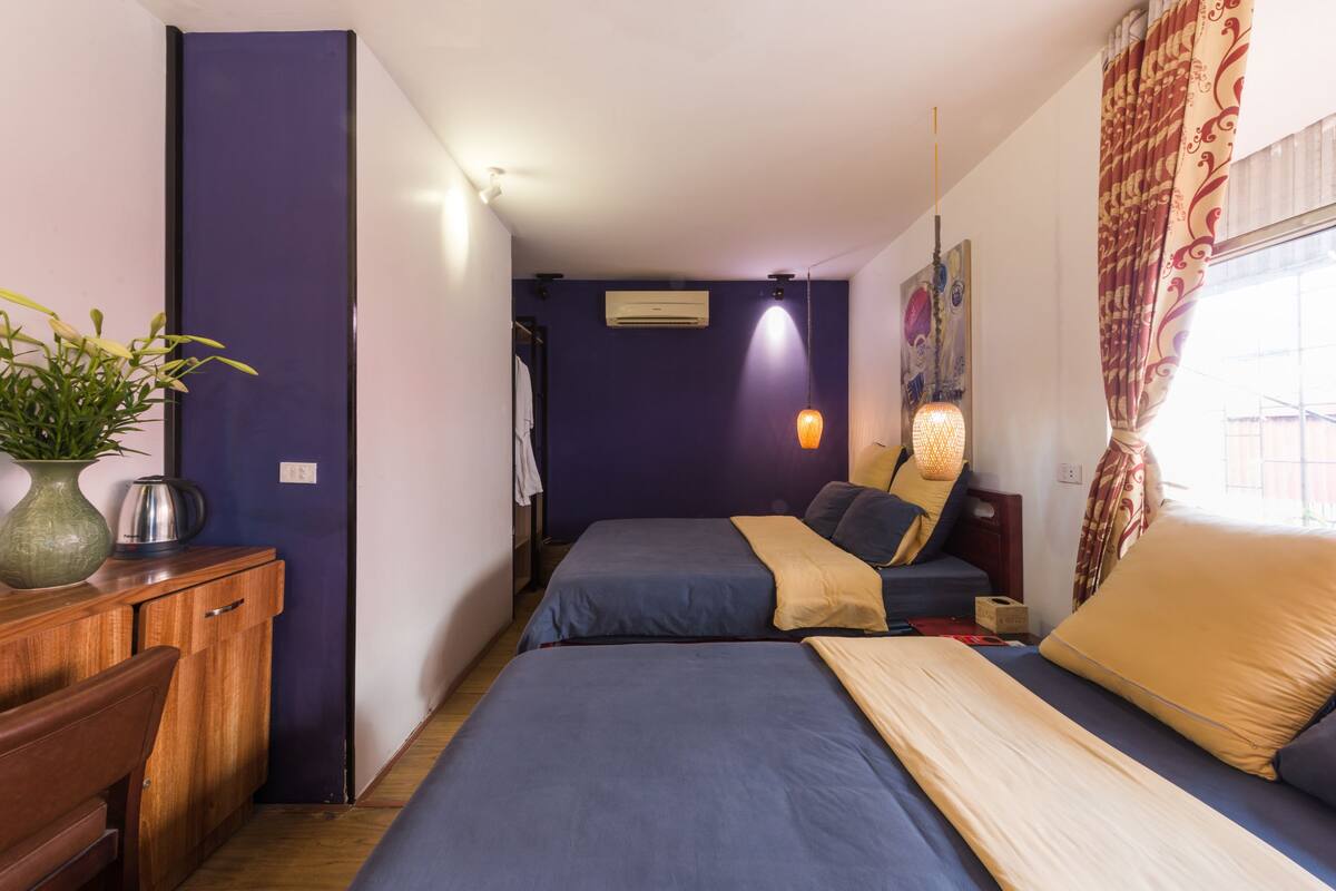 Desk, blackout curtains, iron/ironing board, free WiFi