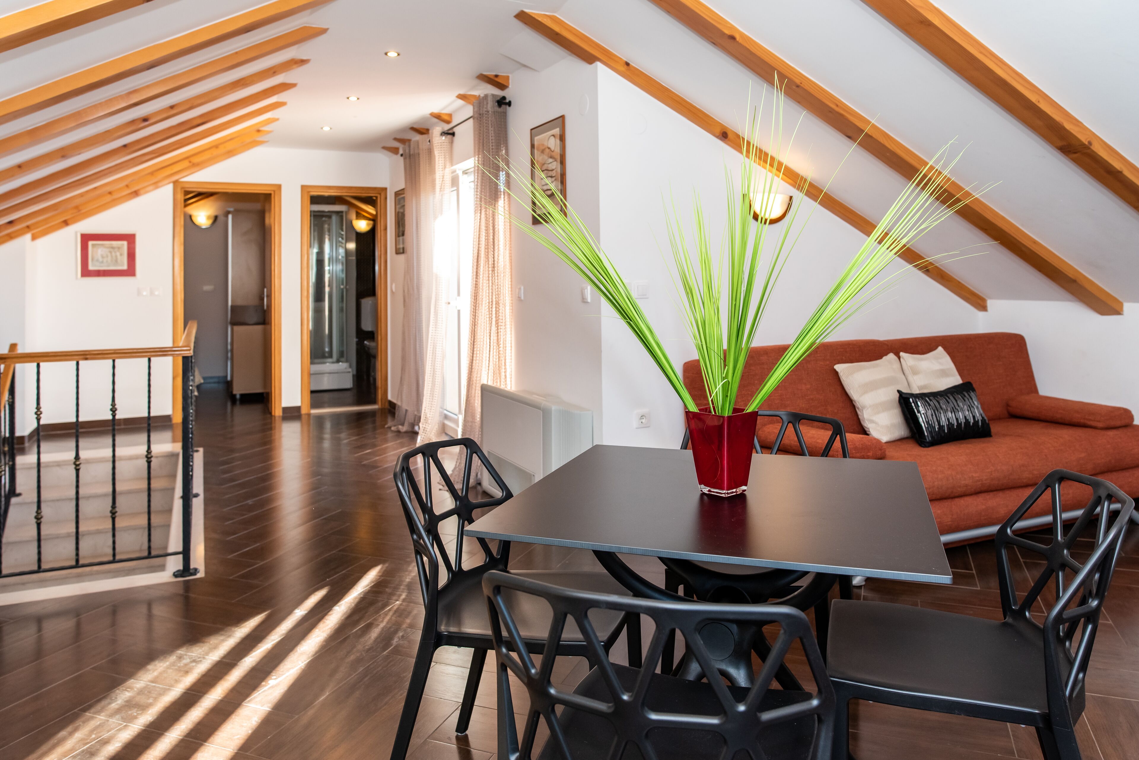 Apartment, 1 Bedroom, Terrace, Sea View | Living area | 43-inch Smart TV with satellite channels, TV, iPod dock
