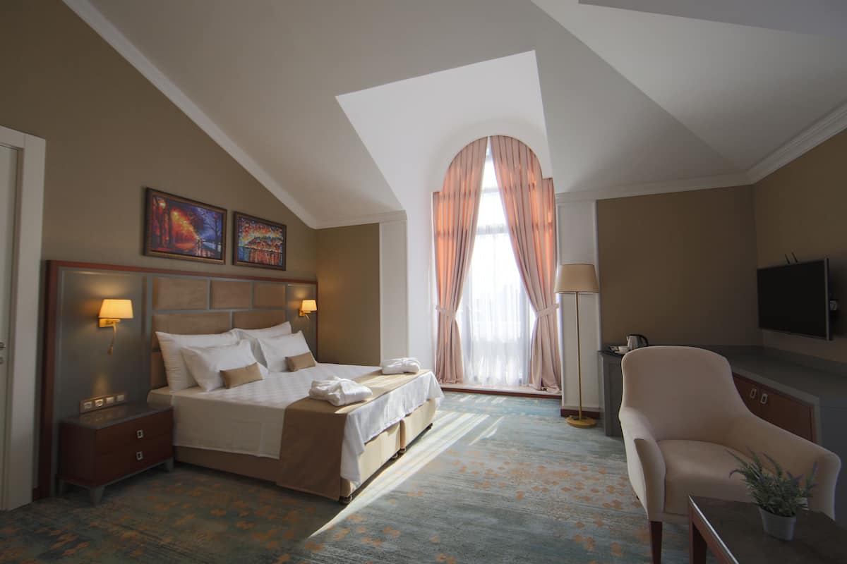 1 chambre, draps en coton égyptien, literie de qualité, couette en duvet