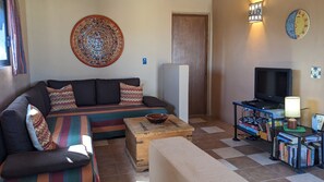 TV, fireplace, DVD player, books