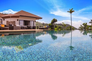 Outdoor pool, pool loungers