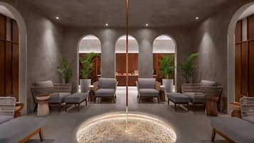 Sauna, steam room, body treatments, hot stone massages
