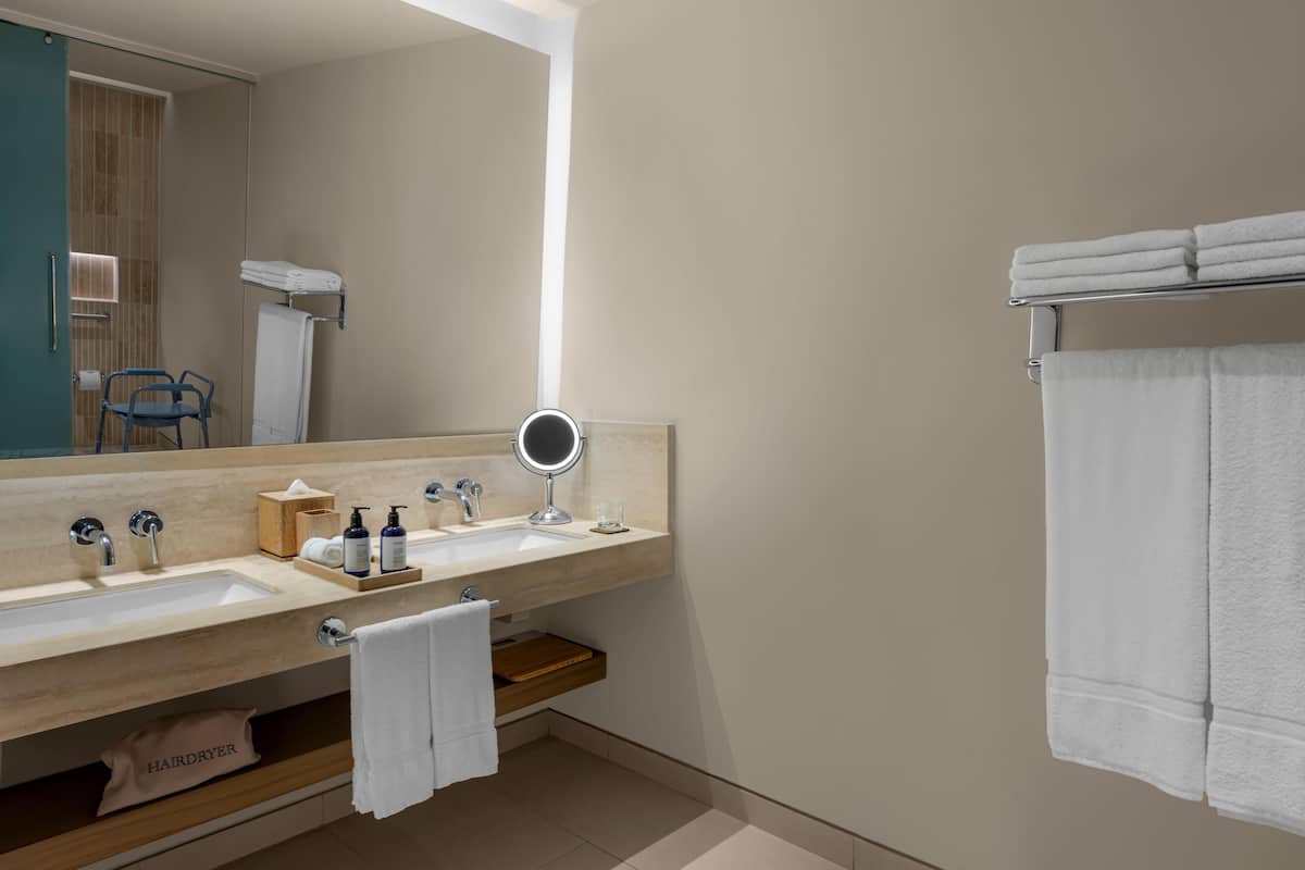 Free toiletries, hair dryer, slippers, towels