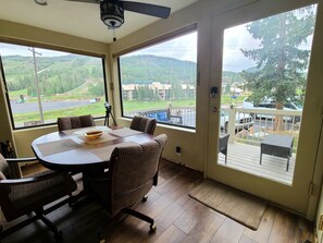 Dining room and patio overlooking Brian Head peak