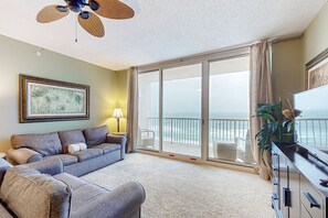 TV - Beachfront condo rental with pools, hot tub, and private balcony (Panama City Beach)