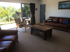 TV, DVD player, books, video library