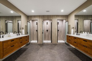Duschwanne, Haartrockner, Bidet, Handtücher