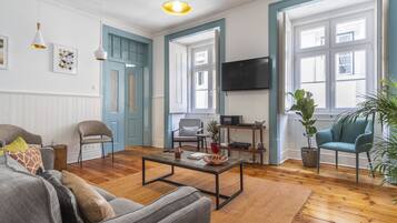 TV, DVD player, books