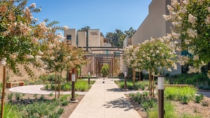 A pathway leading to a building labeled "LEGACY Hotel." - Legacy Resort Hotel & Spa (San Diego)