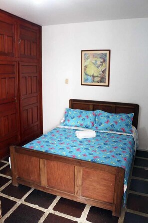 Habitación básica con 1 cama matrimonial o 2 individuales | Tabla de planchar con plancha, wifi gratis y ropa de cama