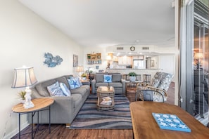 Flat-screen TV, DVD player - Sandpiper Condominiums 203, Panoramic Gulf Views w/ direct access to Mustang Island/Port A beaches. (Port Aransas)