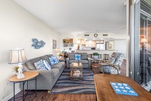 Flat-screen TV, DVD player