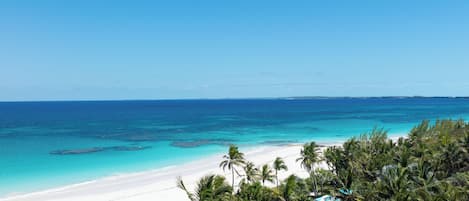Plage, chaises longues, serviettes de plage