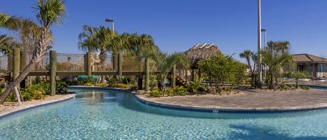 3 outdoor pools, open 9:00 AM to 9:00 PM, pool cabanas (surcharge)