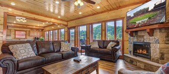 Private Heated Indoor Pool, Mountain View, Hot Tub, Pigeon Forge Cabin, Pool Table, Theater Room