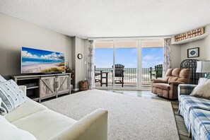Flat-screen TV - Oceanfront Paradise|Balcony Views, Pool+Resort Access (N Topsail Beach)