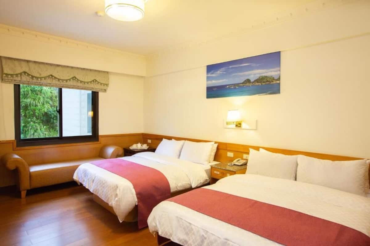 desk, blackout curtains, free wifi, bed sheets