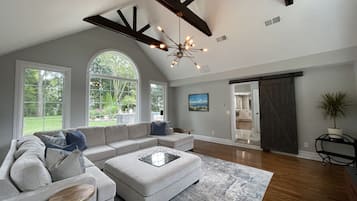 Smart TV, DVD player, table football, books