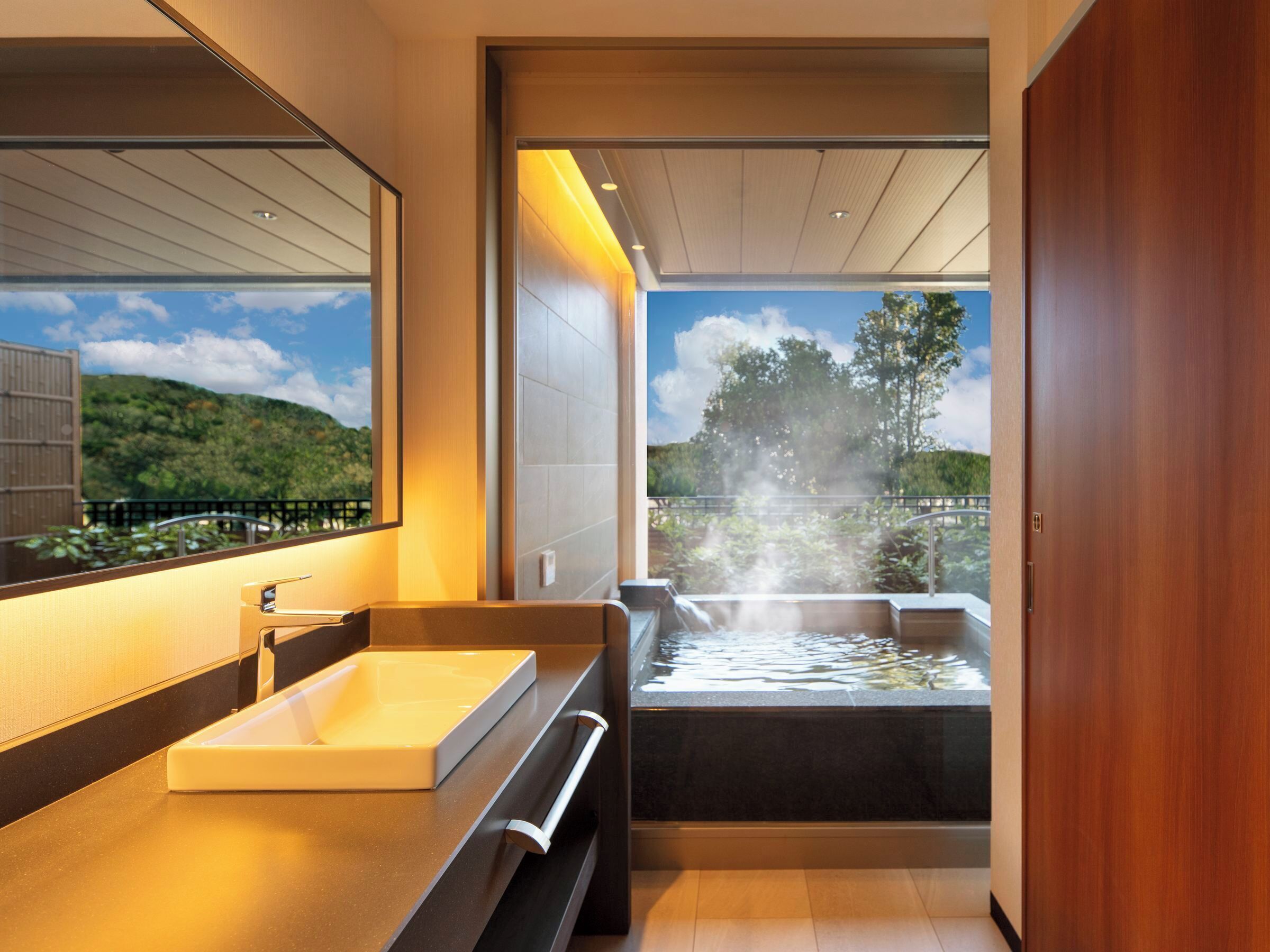 [Newly Established in December 2024] Premium Twin(With open-air bath and terrace)(Non-Smoking) | Bathroom | Hair dryer, slippers, bidet, towels