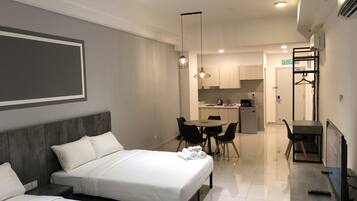 In-room safe, desk, laptop workspace, iron/ironing board