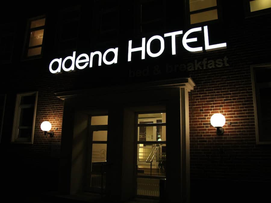 Front of property – evening/night