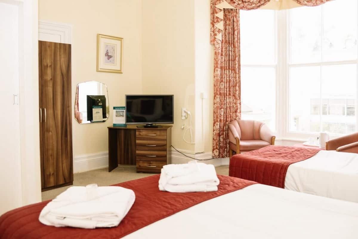 Blackout curtains, iron/ironing board, free WiFi, bed sheets