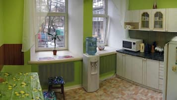 Shared fridge, microwave