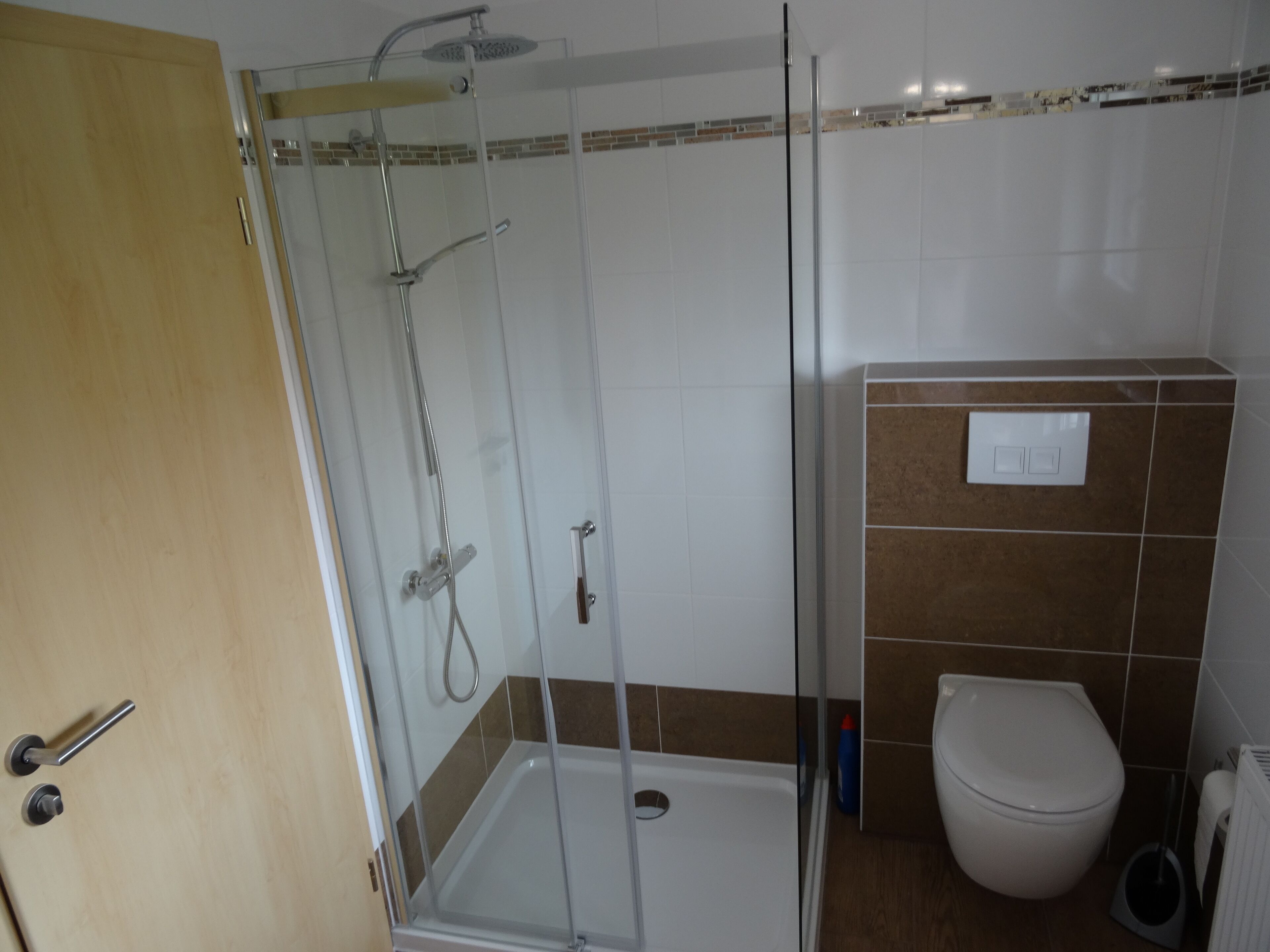Dusche, Handtücher, Toilettenpapier