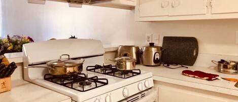 Fridge, microwave, stovetop, dishwasher