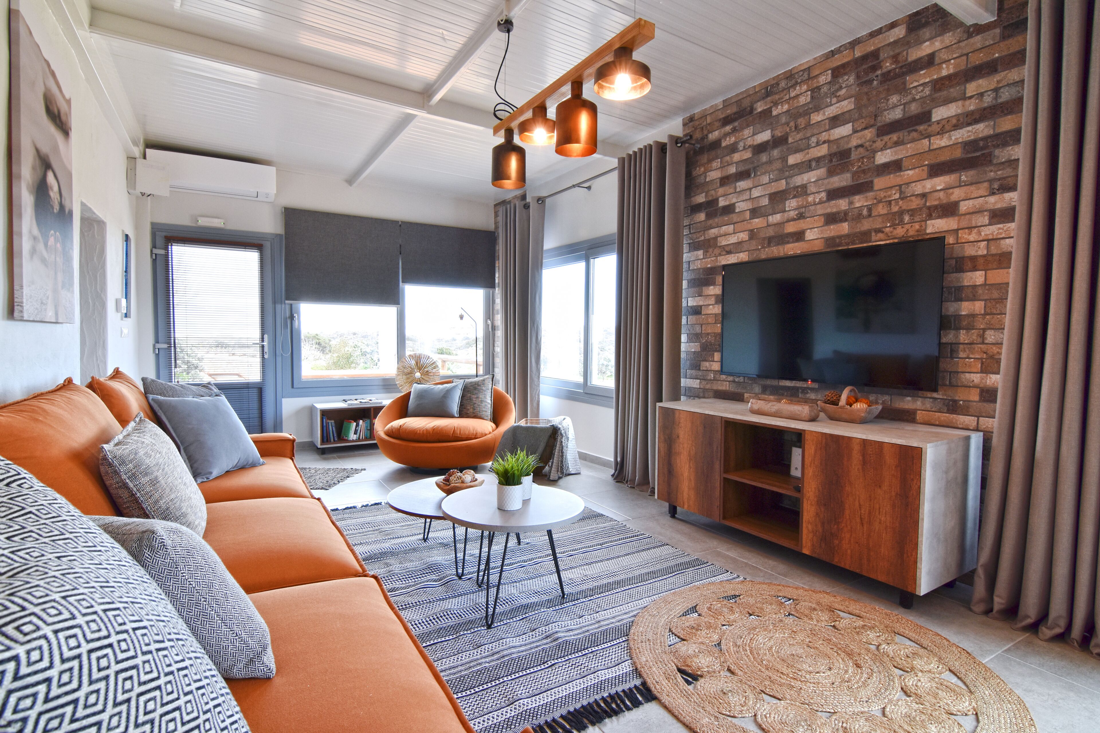 Rumah Keluarga, 2 kamar tidur, Bebas Asap Rokok, pemandangan kebun | Area keluarga | TV layar datar