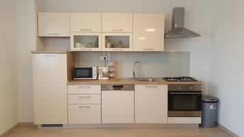 Luksushuoneisto | Yksityinen keittiö | Täysikokoinen jääkaappi, mikroaaltouuni, uuni, liesi