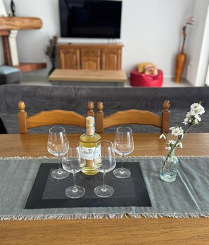 Superior Apartment | Living area | 34-inch LCD TV with satellite channels, TV