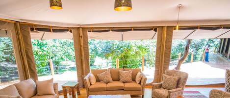 Family Tent | Living area | 55-inch Smart TV with satellite channels, TV, Netflix