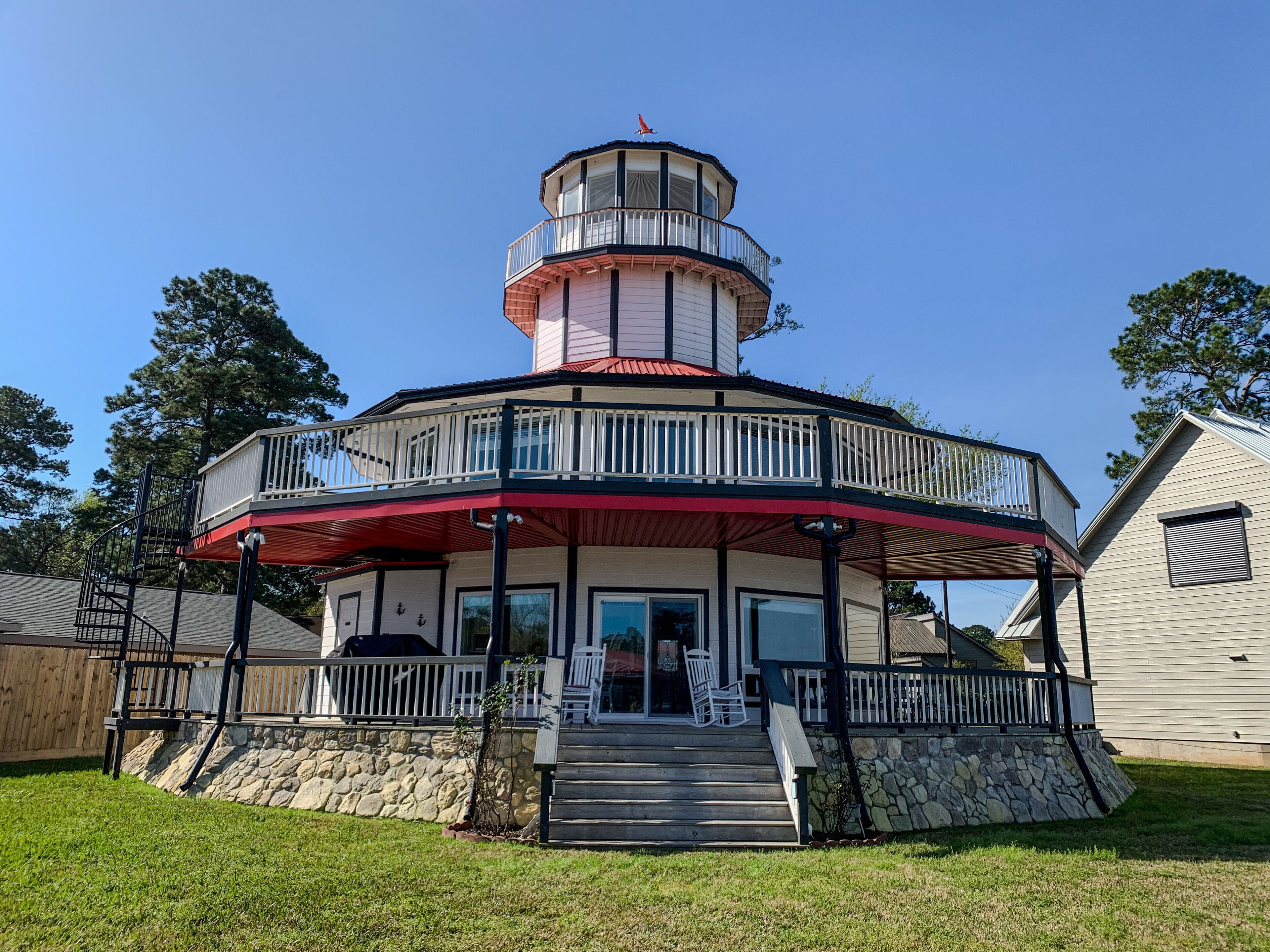 Waterfront Lighthouse with Large Dock for a Great Family Getaway