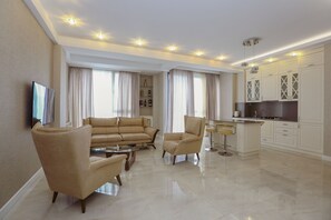 Apartment, 2 Bedrooms | Living room | Flat-screen TV - Hosthub - 2BR Super view Apartment (Tbilisi)
