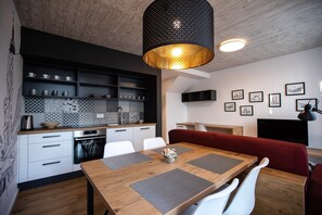 Leilighet – design, 1 soverom (2) | Eget kjøkken | Kjøleskap, ovn, kokeplater og espressomaskin
