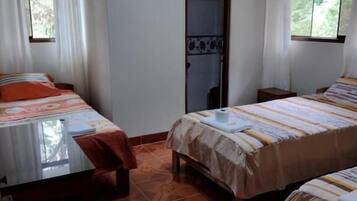 Desk, free WiFi, bed sheets