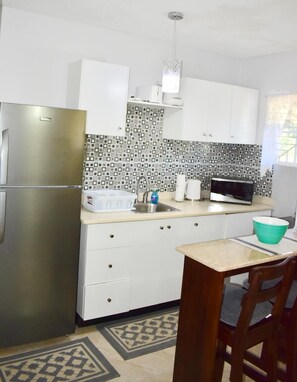 特色公寓, 1 張加大雙人床, 非吸煙房, 城市景觀 | 私人廚房 | 大型冰箱、微波爐、烤箱、爐台