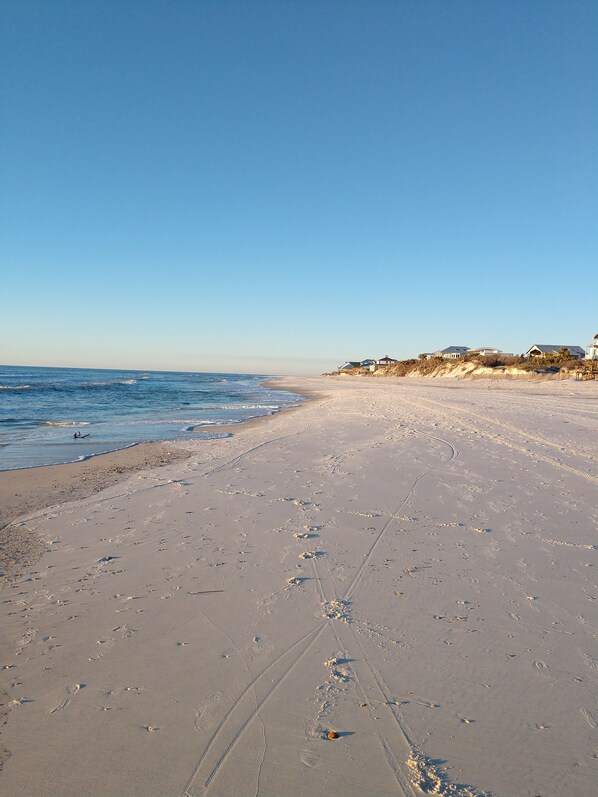 Beach nearby, sun-loungers