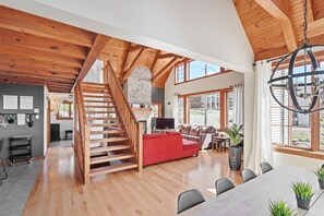 TV, fireplace, DVD player, stereo