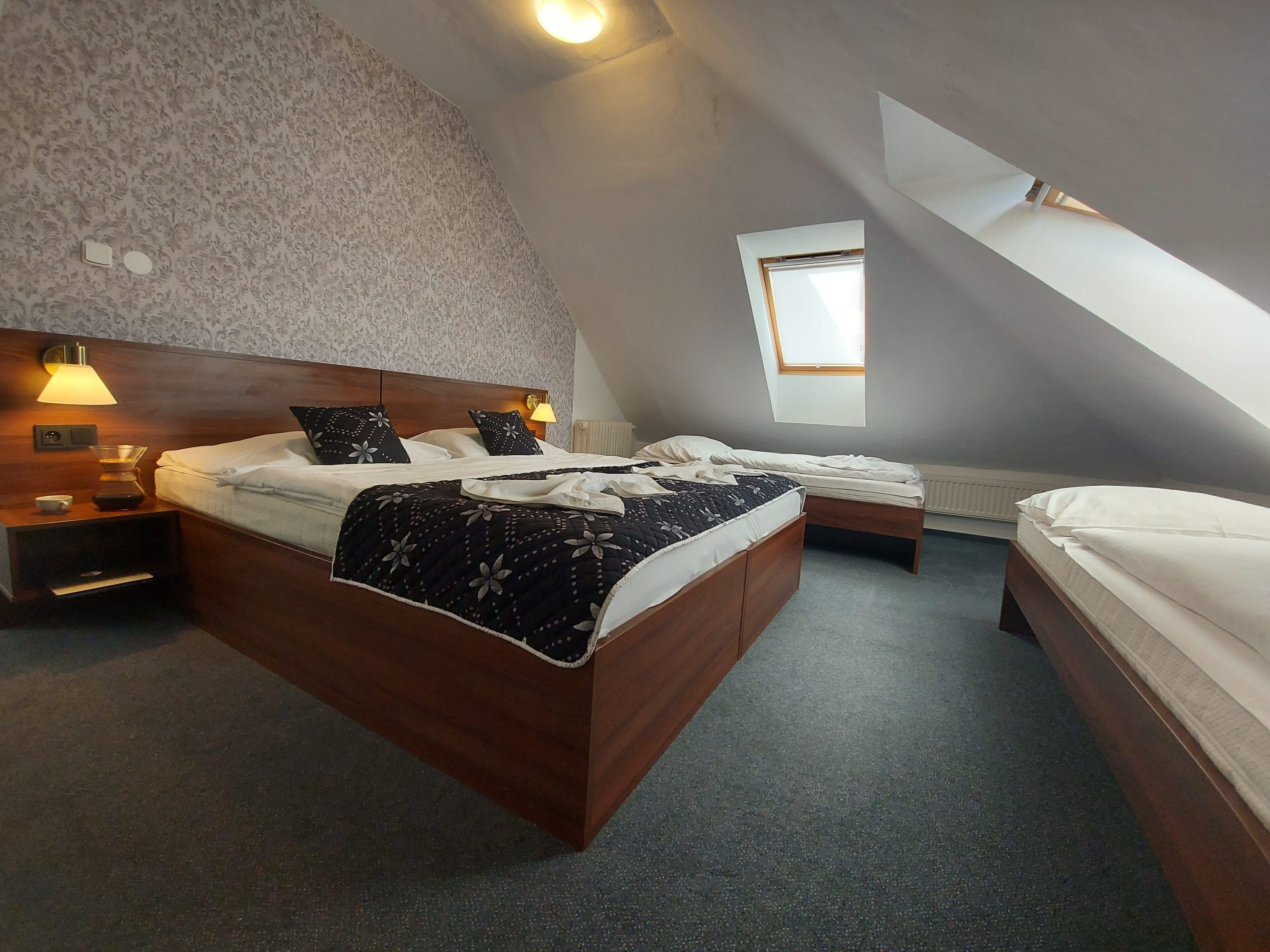 Hypo-allergenic bedding, pillowtop beds, blackout drapes, soundproofing