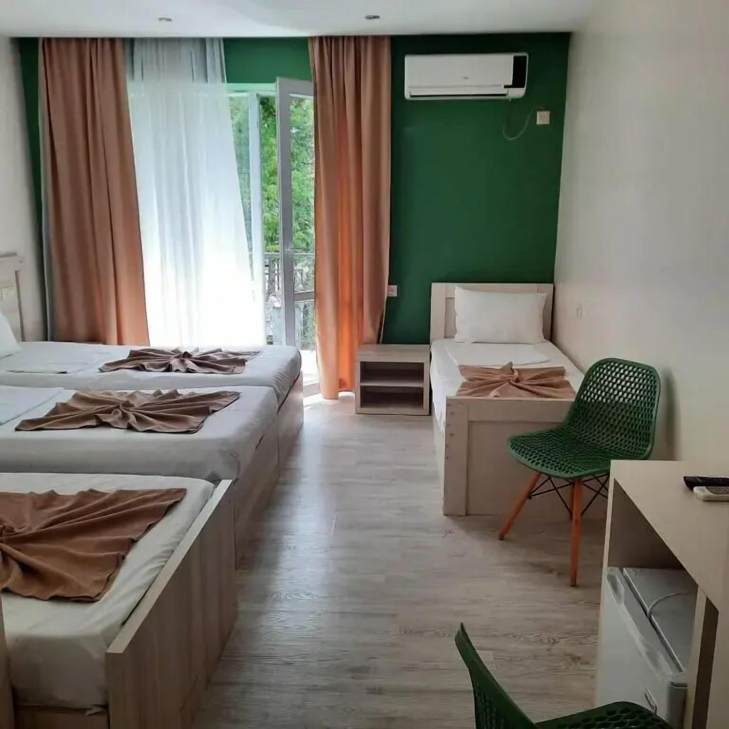 Premium bedding, blackout curtains, soundproofing, free WiFi