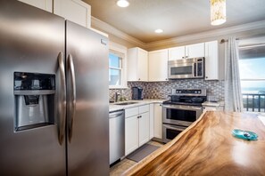 Fridge, microwave, oven, stovetop - Winter Availability- 900 Beach House- 3/2 Upstairs Home-Steps to the beach (New Smyrna Beach)