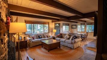 Televisión, chimenea, videojuegos, reproductor de DVD