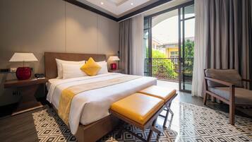 Ropa de cama de alta calidad y minibar