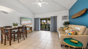 Smart TV, DVD player, books, music library