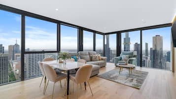 3 Bedroom 3 Bathroom City View Apartment | Living area | 50-inch flat-screen TV with digital channels, TV