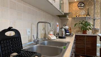 Shared fridge, electric kettle