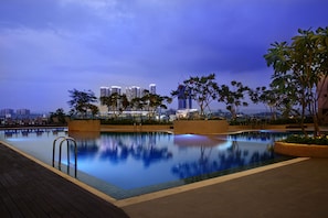 3 outdoor pools, open 7:30 AM to 8:00 PM, pool umbrellas, sun loungers