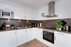 Kühlschrank, Mikrowelle, Ofen, Herdplatte